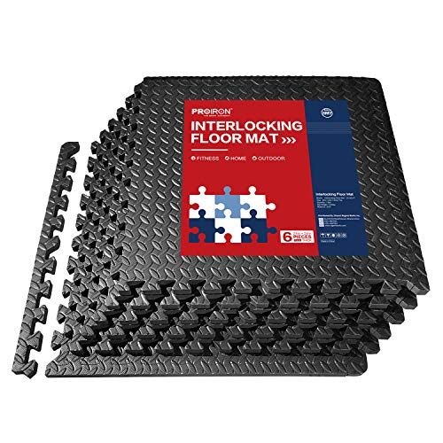PROIRON Extra Thick 2cm Gym Floor Mats Large 60 X 60cm Interlocking Floor Tiles Gym Flooring Mats Home Garage Flooring Supplies